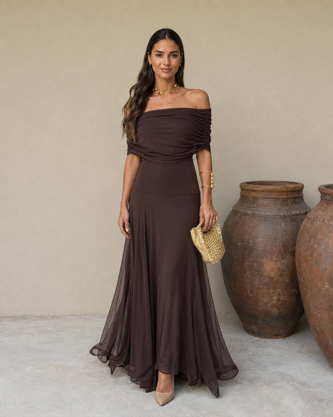 Vestido Aitana en color marrón
