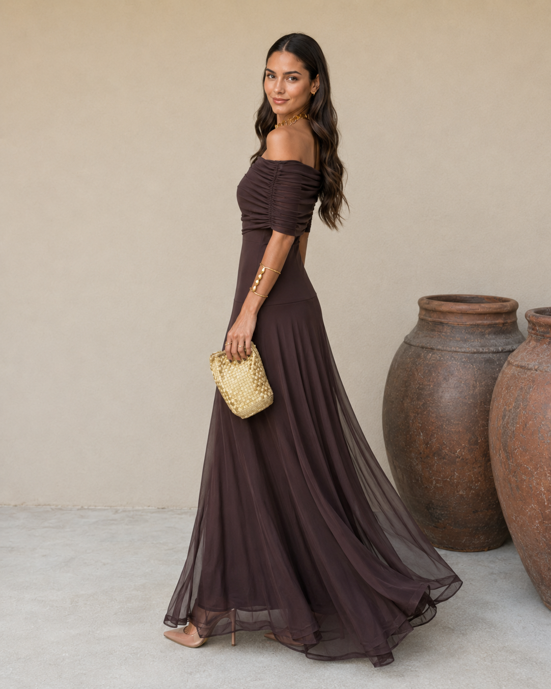Vestido Aitana en Marrón