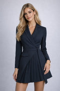 Johanna | Pleated blazer dress with belt.