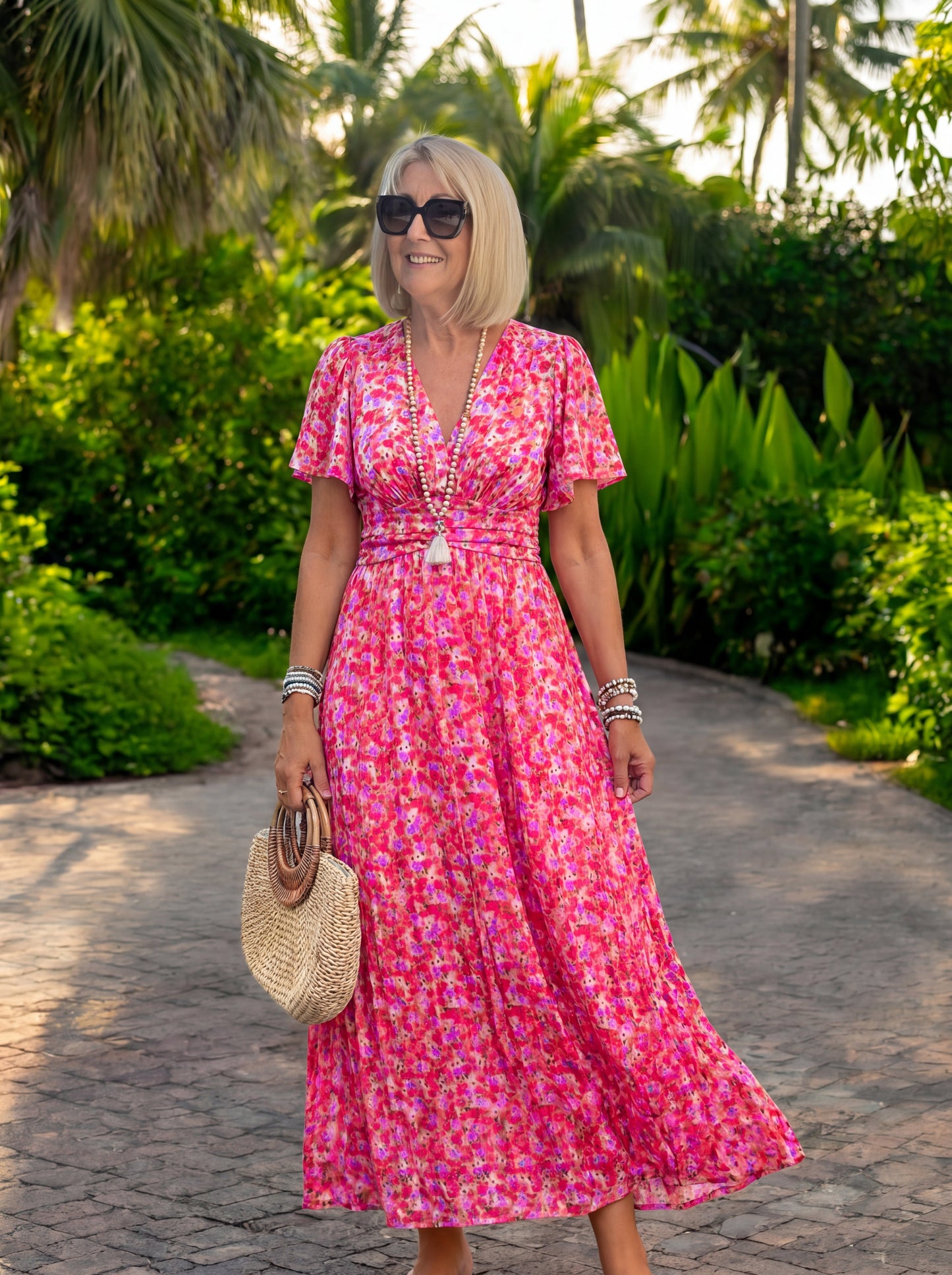 Elis | Vestido largo y vaporoso con estampado floral