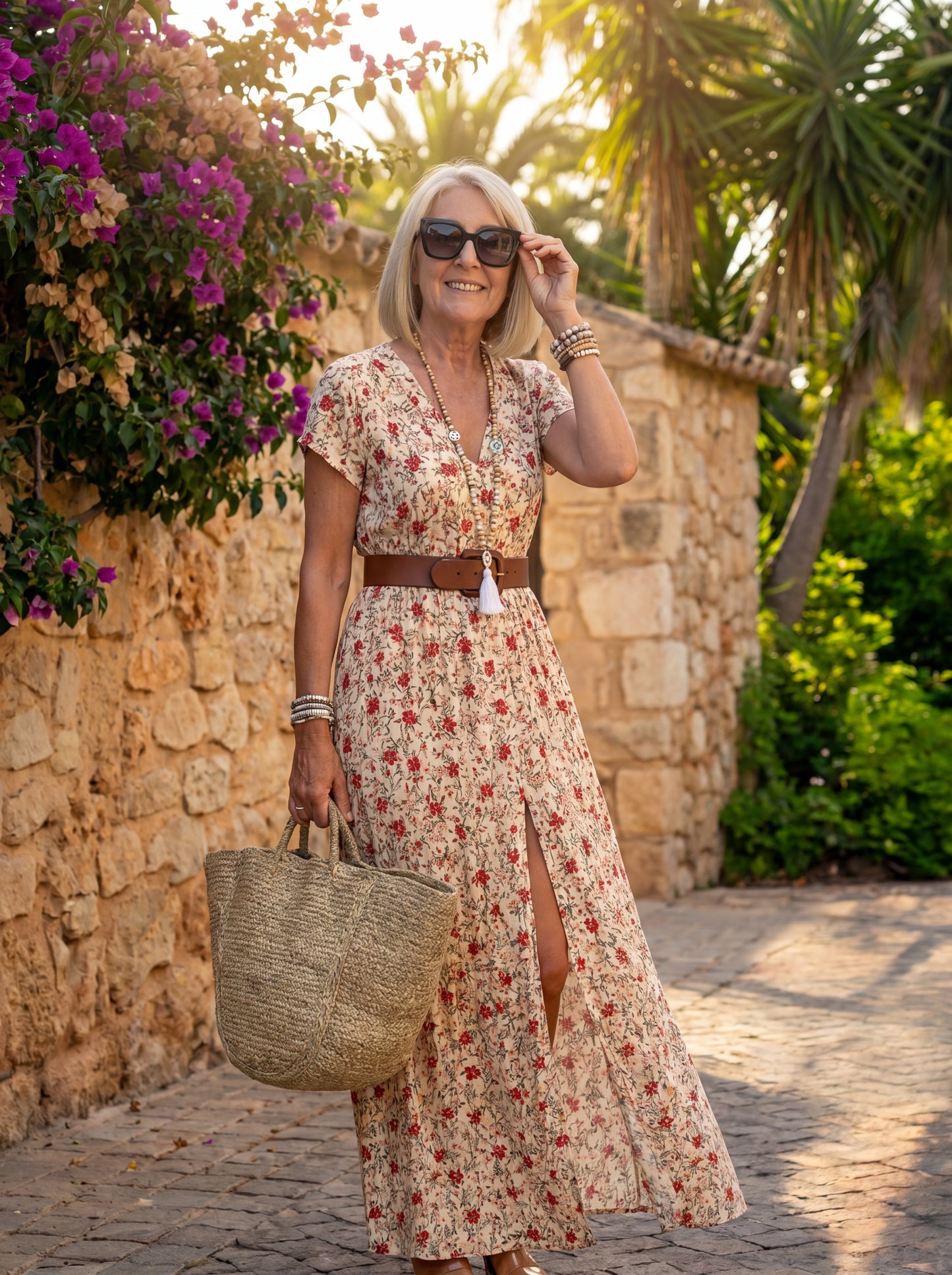 Joselin | Vestido largo bohemio y vaporoso con cinturón