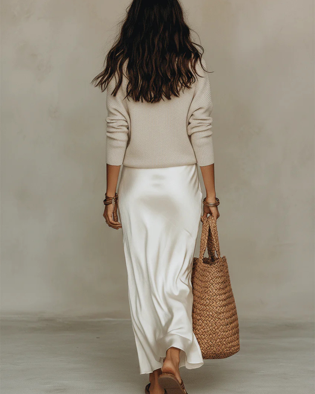 Nora | Satin Midi Dress with Jumper
