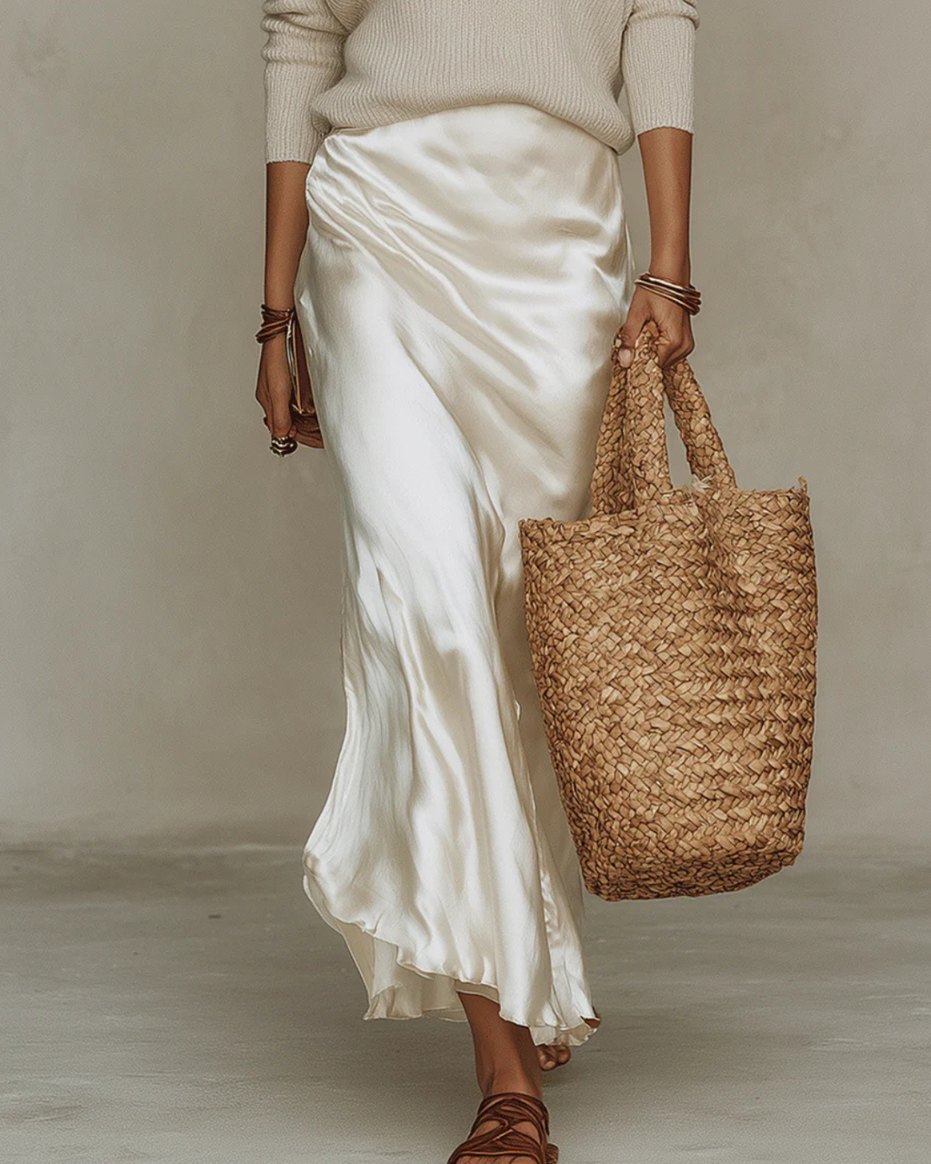 Nora | Satin Midi Dress with Jumper