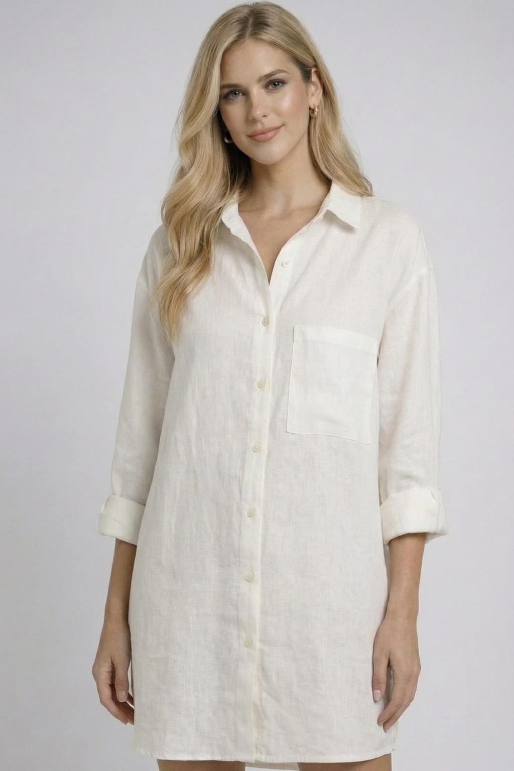 Alina | Summer Shirt Dress - Coconut