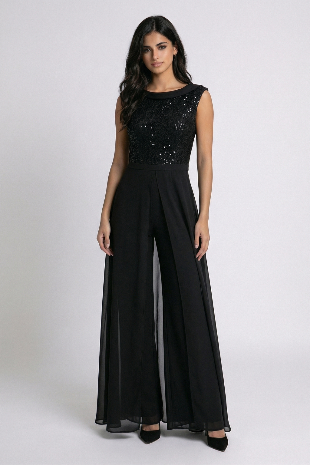 Alessia | Black Sequin Jumpsuit