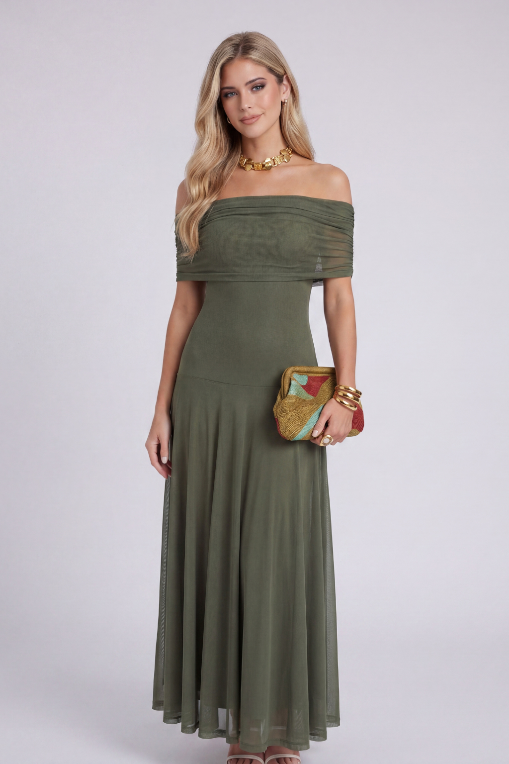 Seville | Olive Green Maxi Dress