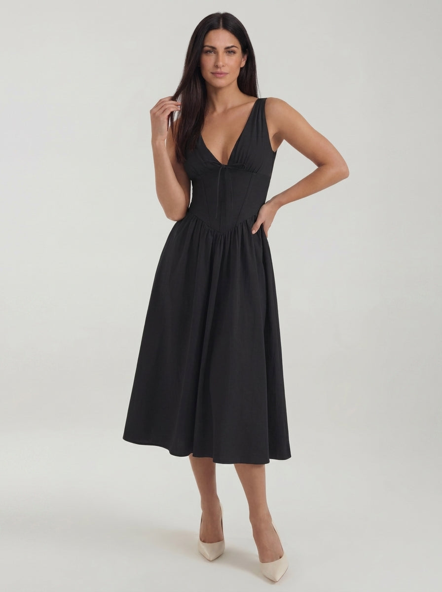 Cassiopeia | Vestido midi con escote en V