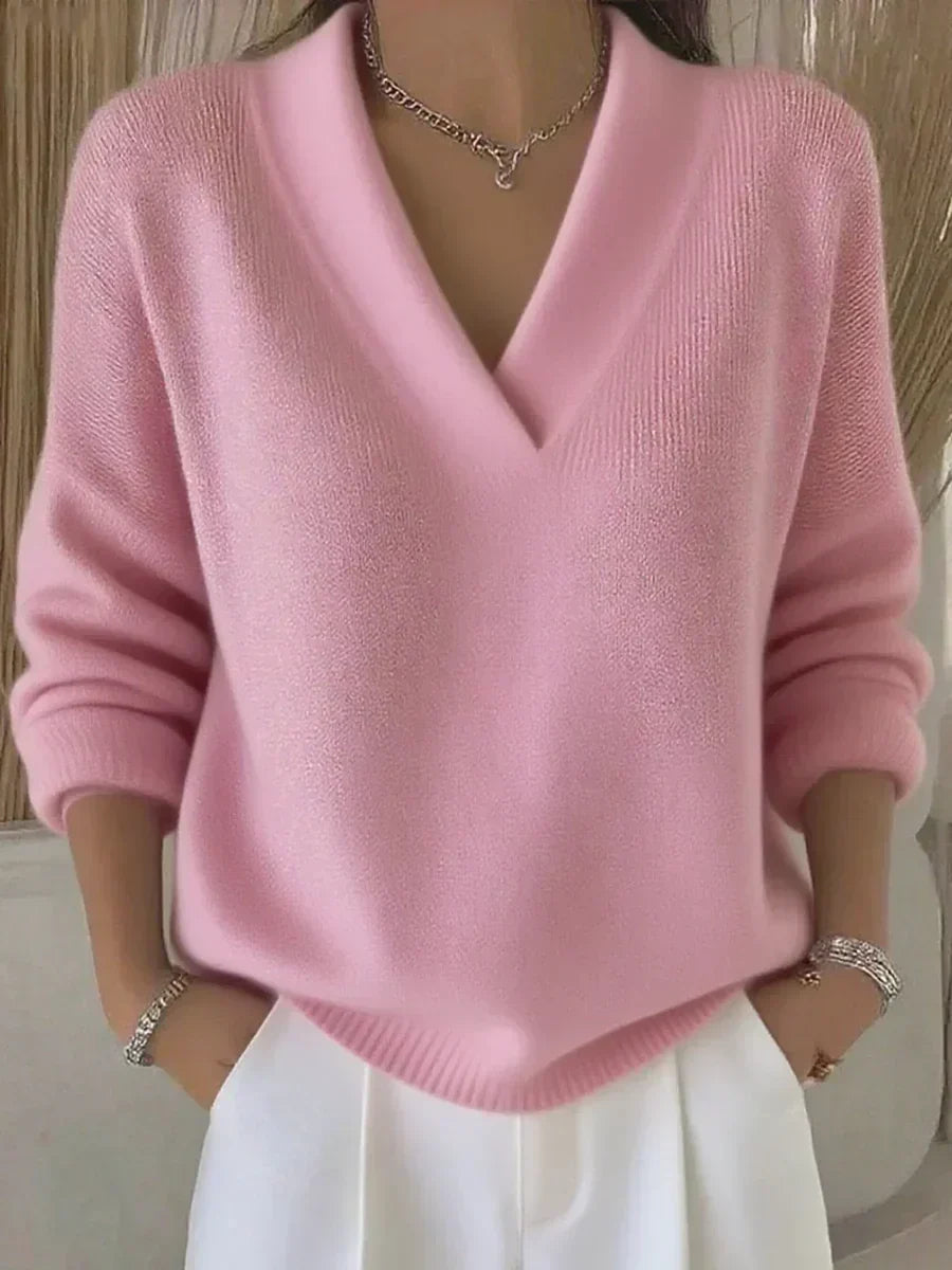 Vivelle™ | Suéter de Punto Cuello de Pico