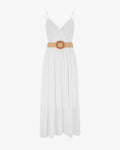 Elena | Plain long dress with lace bust