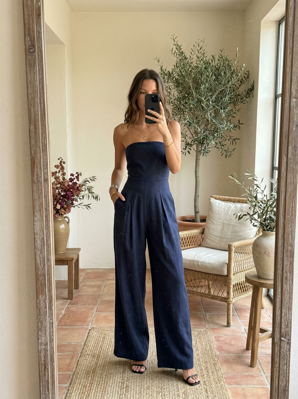 Ainara | Strapless Wide-Leg Jumpsuit