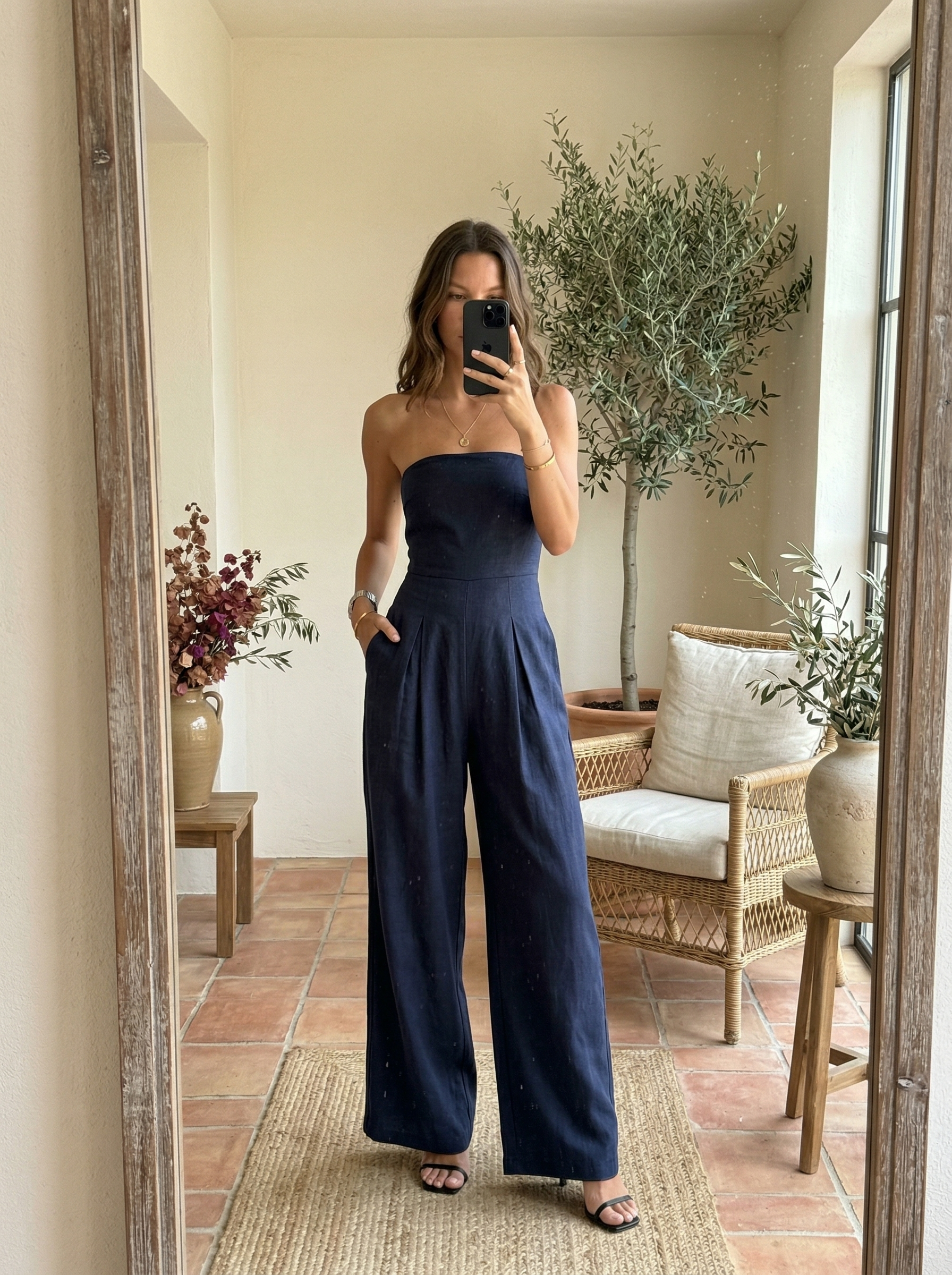 Ainara | Strapless Wide-Leg Jumpsuit