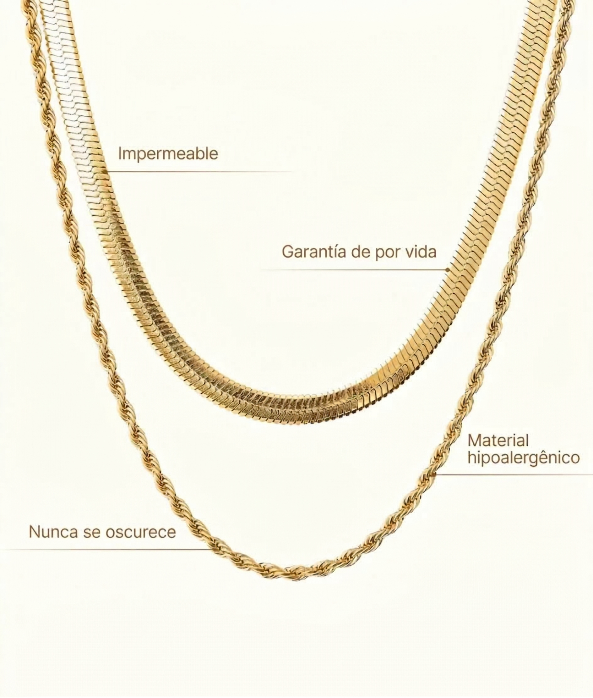 Malena | Set of 18k gold-plated necklaces