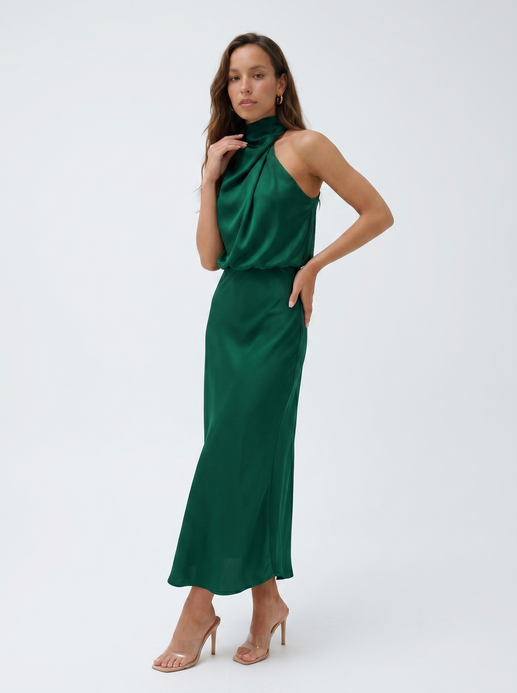 Carmina | Long halter neck dress