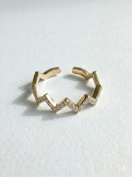 Martina Zigzag Gemstone Ring