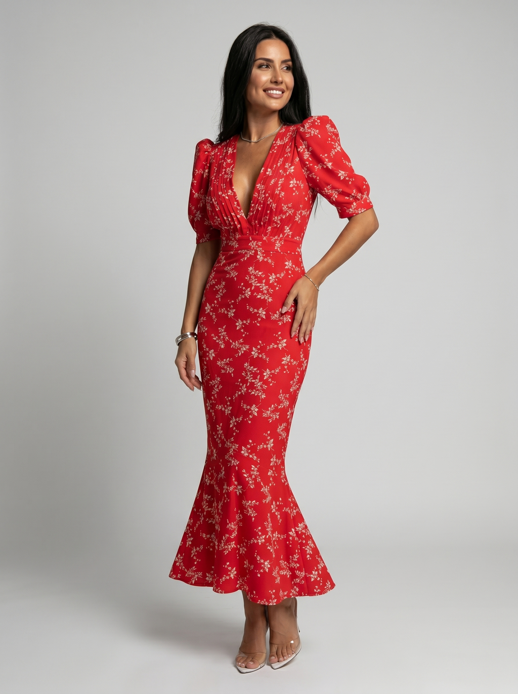 Amaia | Floral Design V-Neck Dress