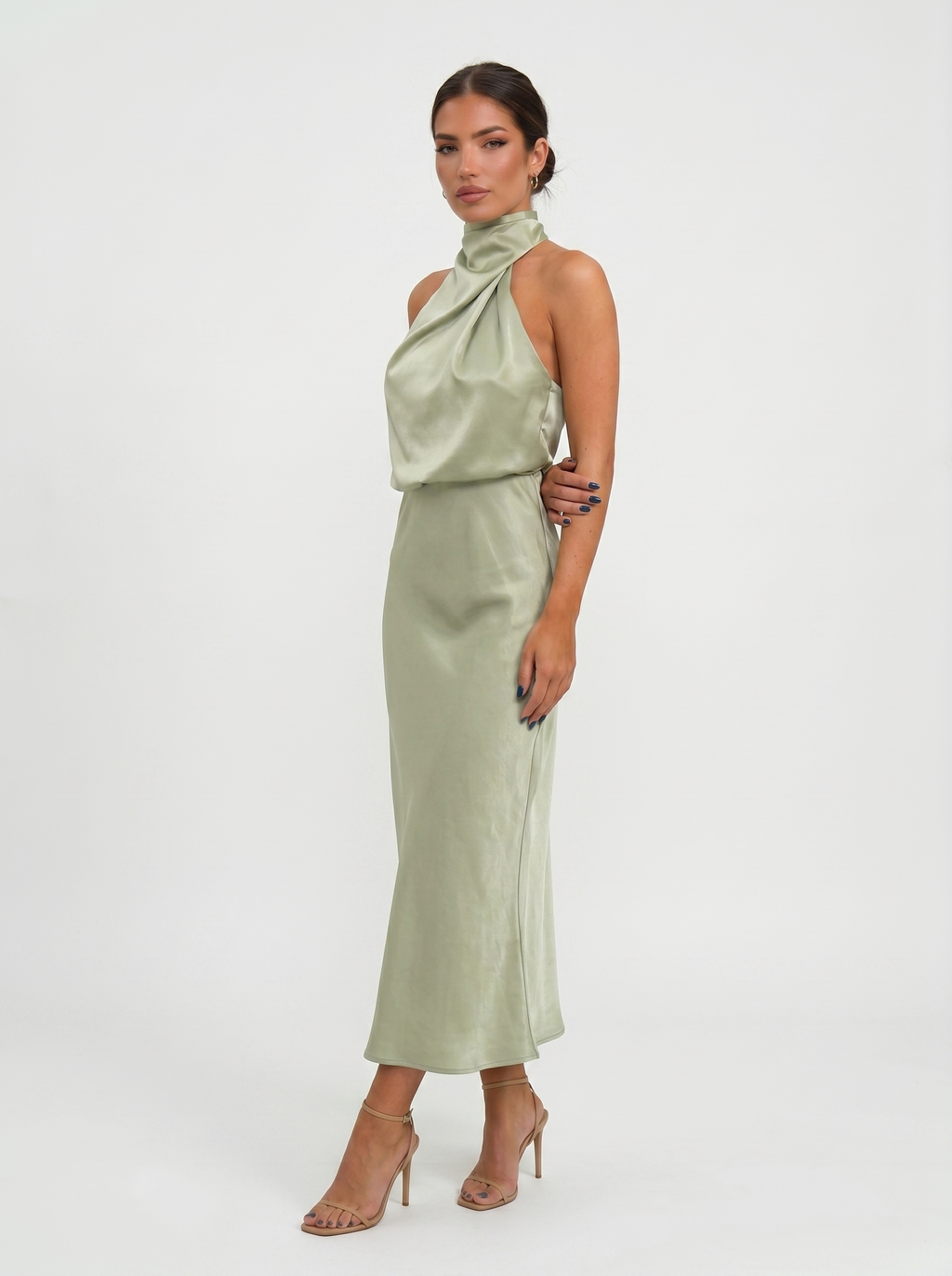 Carmina | Long halter neck dress