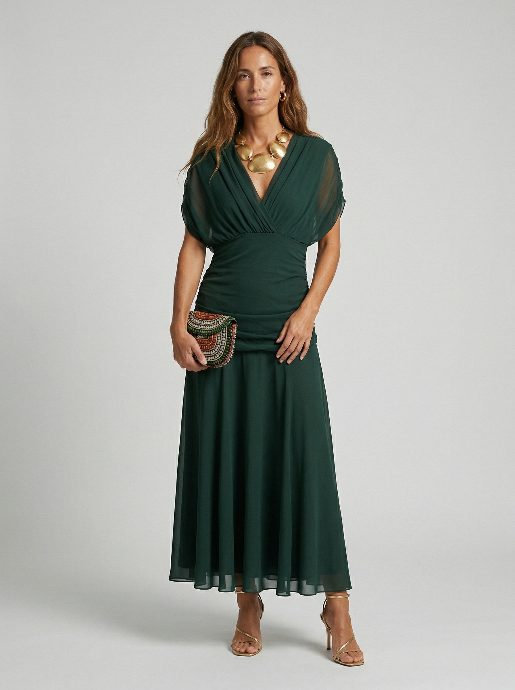 Nora | Long V-neck dress