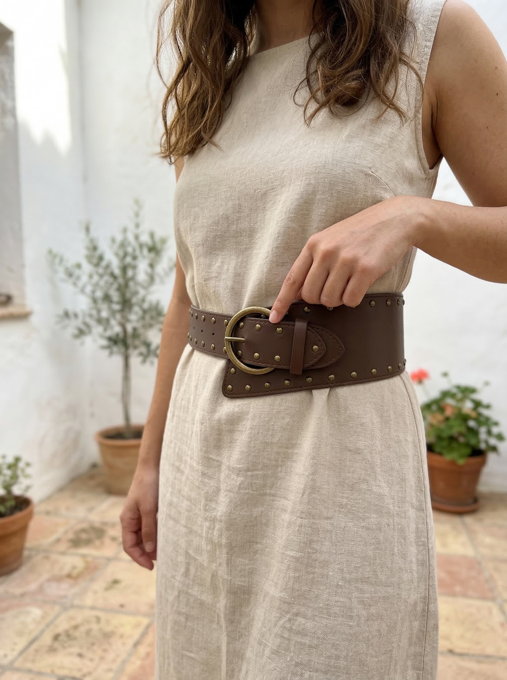 Roma | Asymmetric stud dress belt