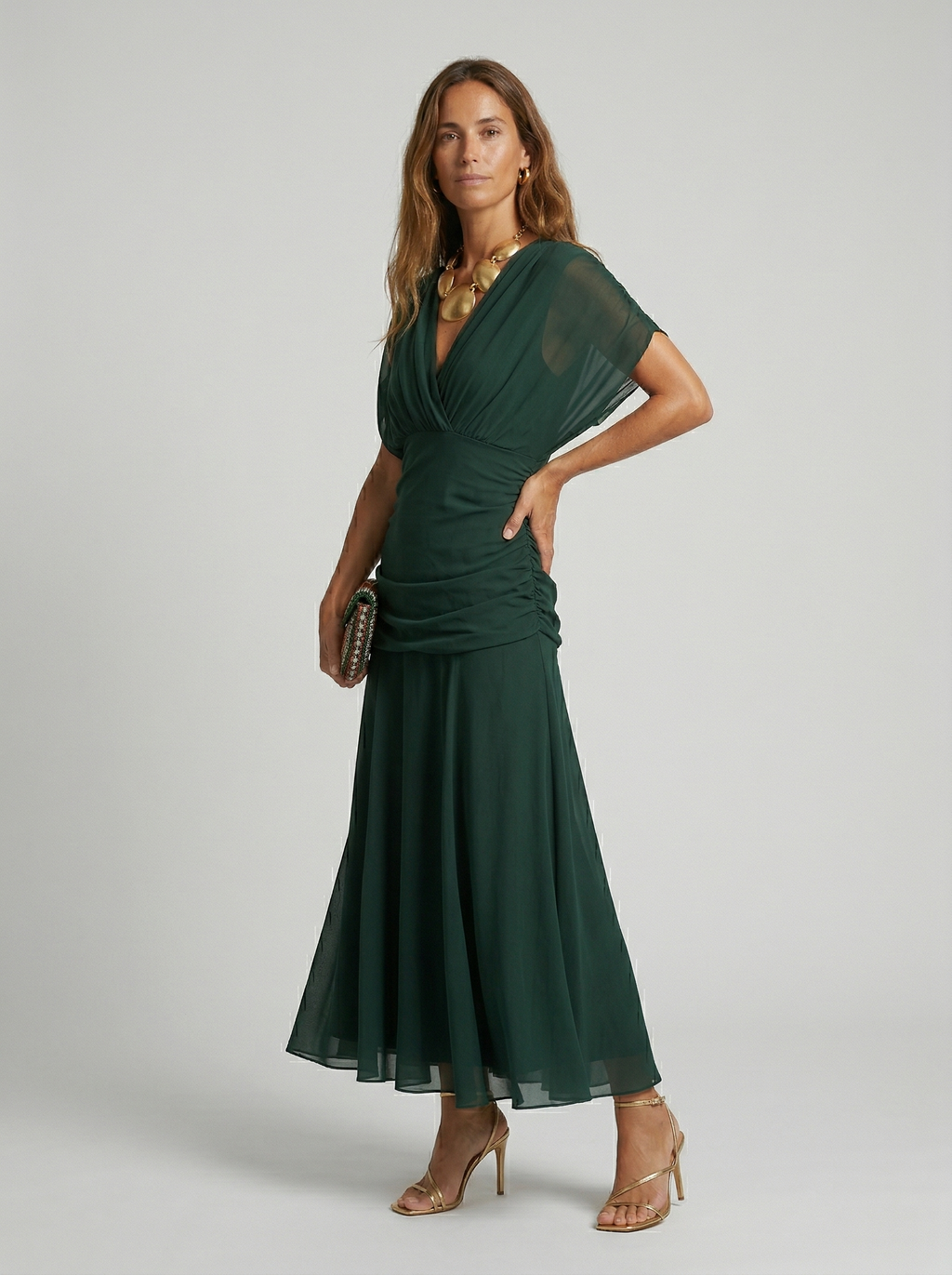 Nora | Long V-neck dress