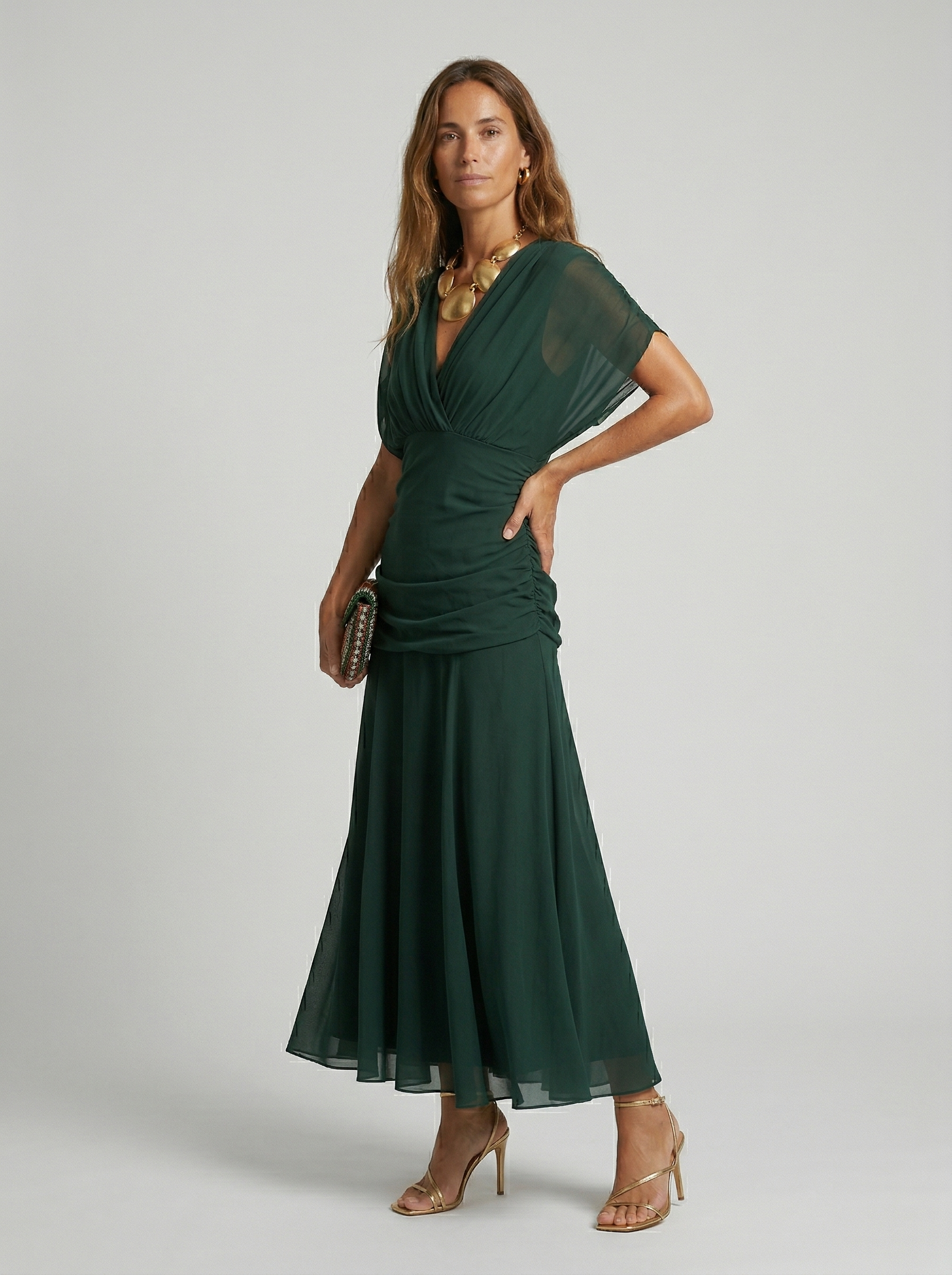 Nora | Long V-neck dress