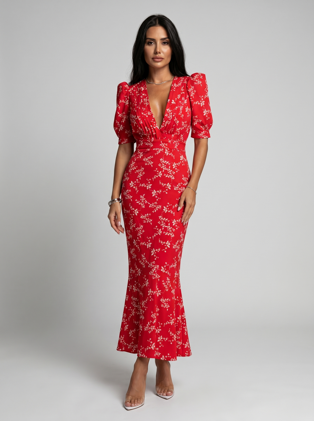 Amaia | Floral Design V-Neck Dress