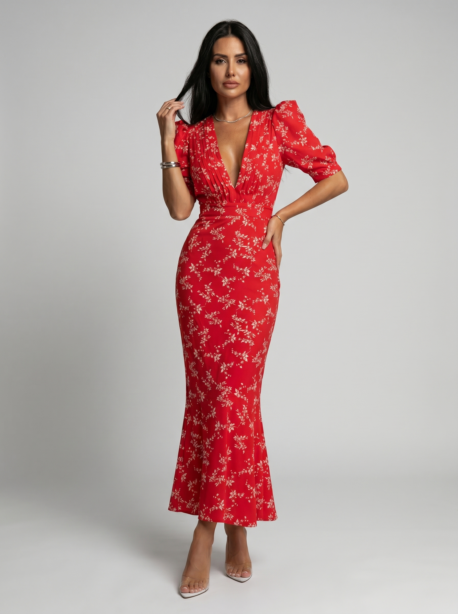 Amaia | Floral Design V-Neck Dress