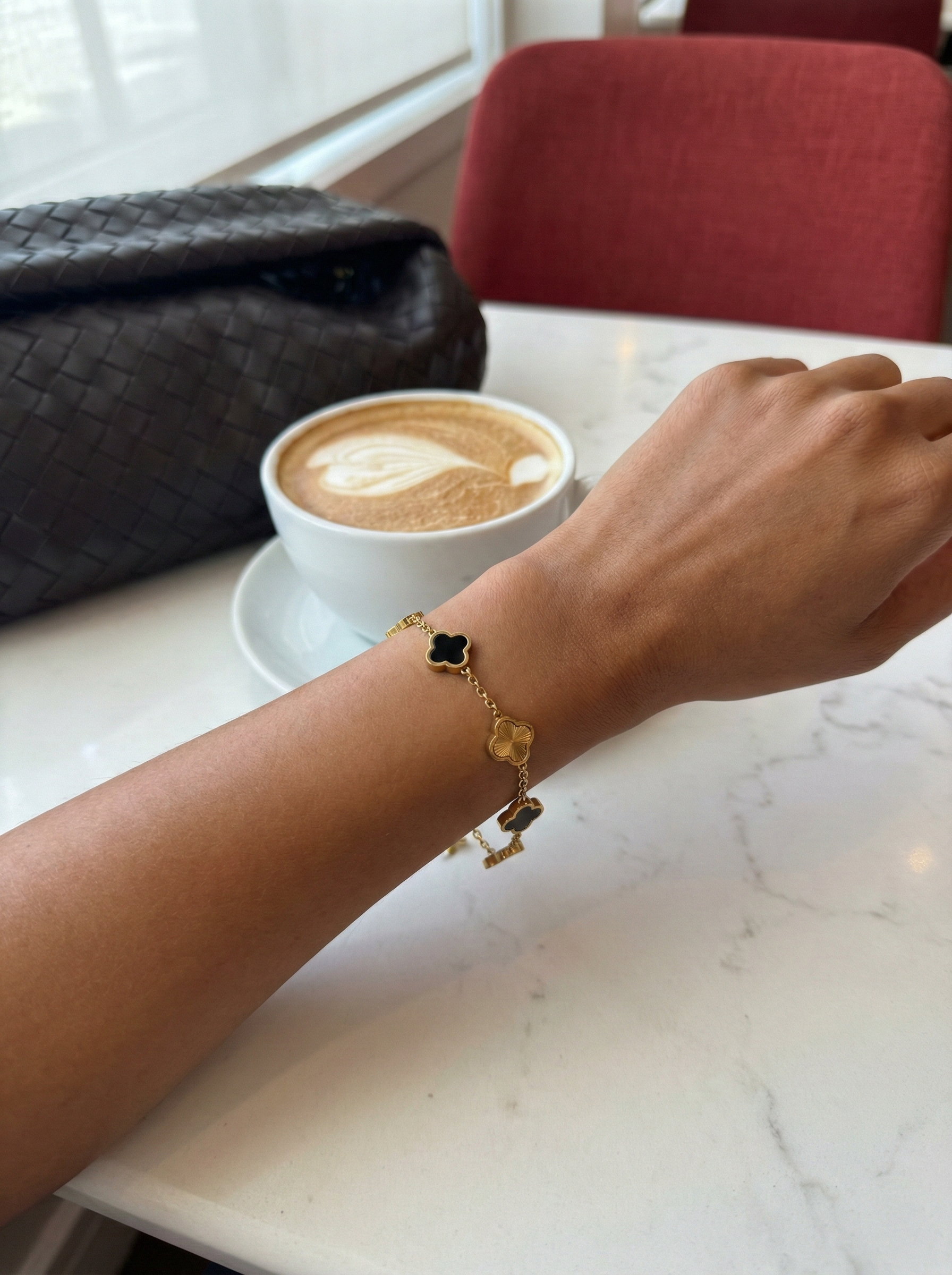 Celine-style clover bracelet