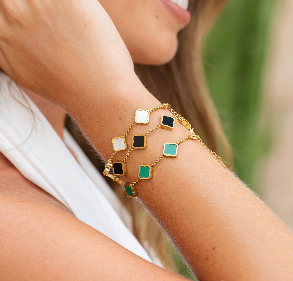 Celine-style clover bracelet