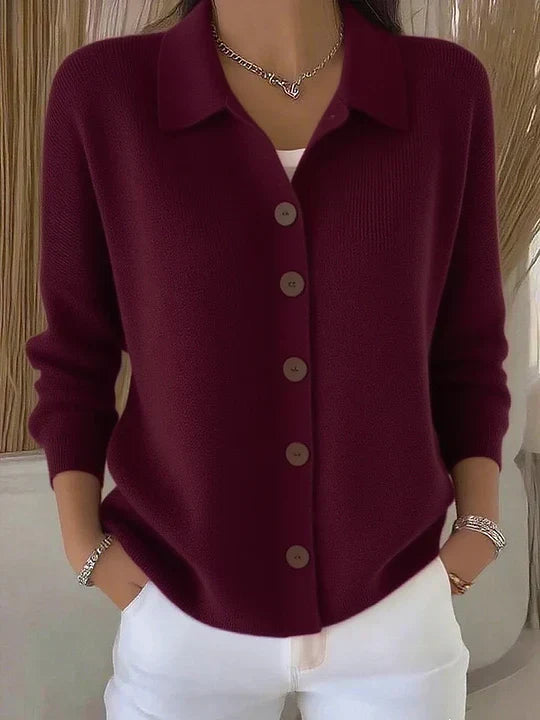 Josephine™ | Cárdigan de Cuello Solapa y Botones