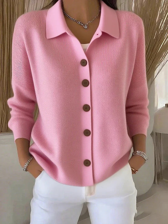 Josephine™ | Cárdigan de Cuello Solapa y Botones