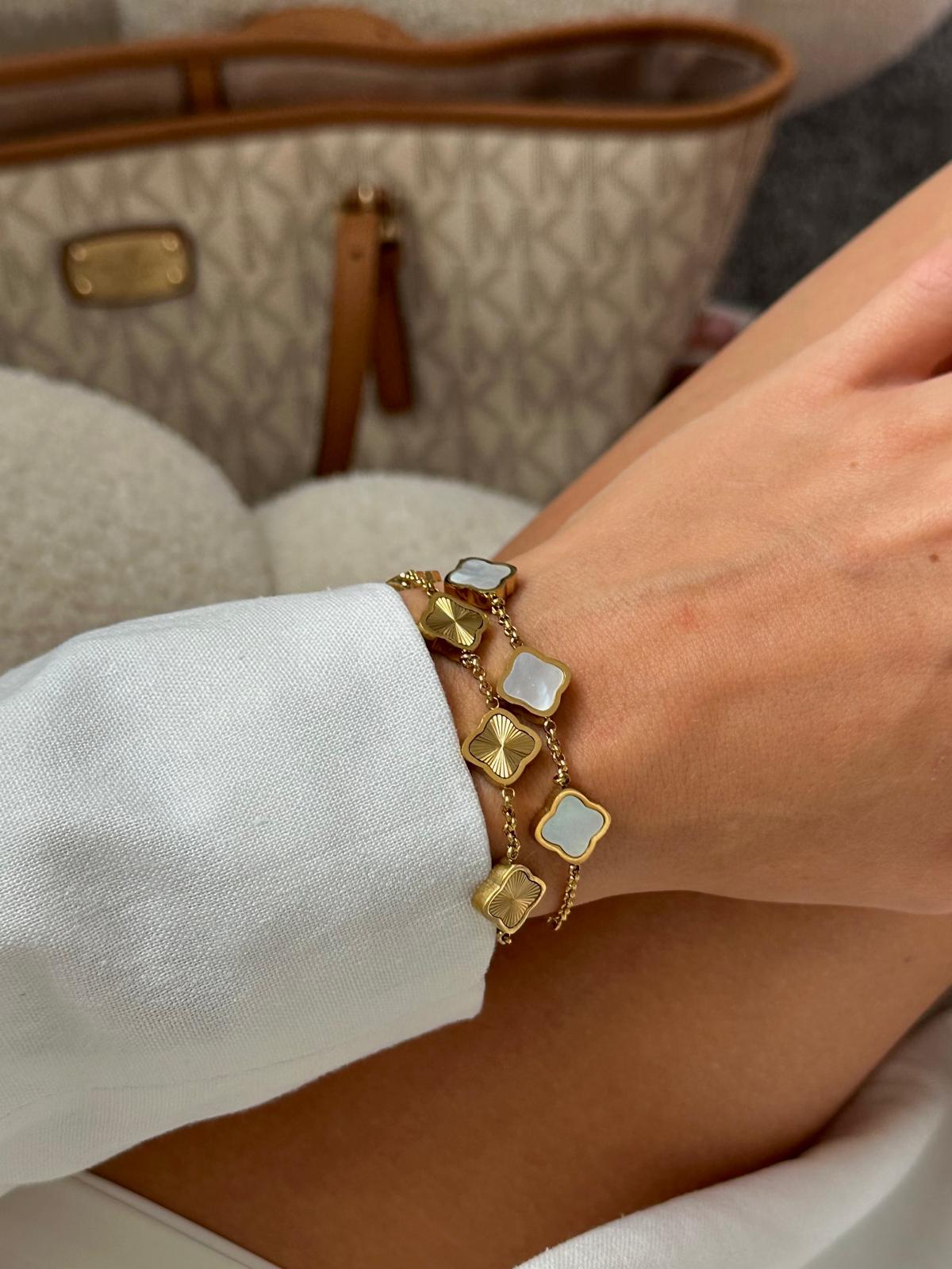 Celine-style clover bracelet