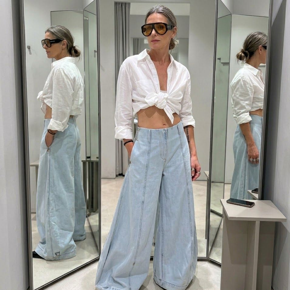 Pantalón Fluido Denim Relax