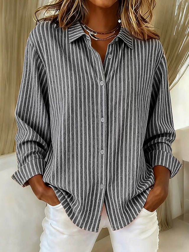 Jacqueline™ | Camisa de Rayas con Botones