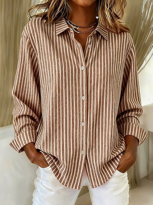 Jacqueline™ | Camisa de Rayas con Botones