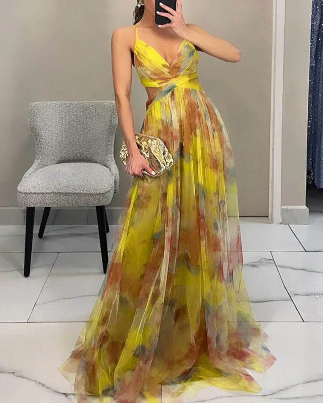 Giselle | Elegant Floral Long Dress