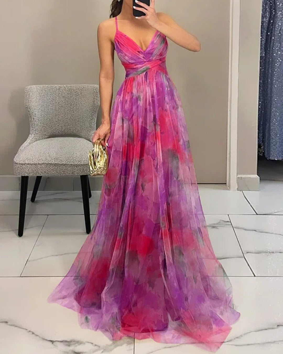 Giselle | Elegant Floral Long Dress