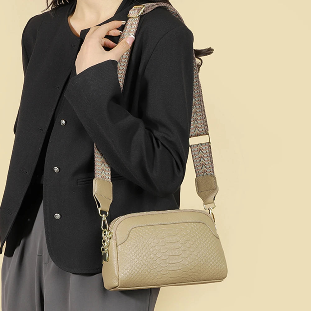 Paola | Reptile Look Leather Bag