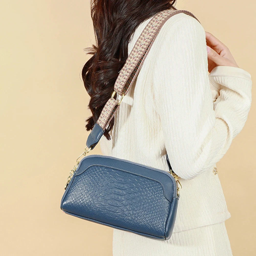 Paola | Reptile Look Leather Bag