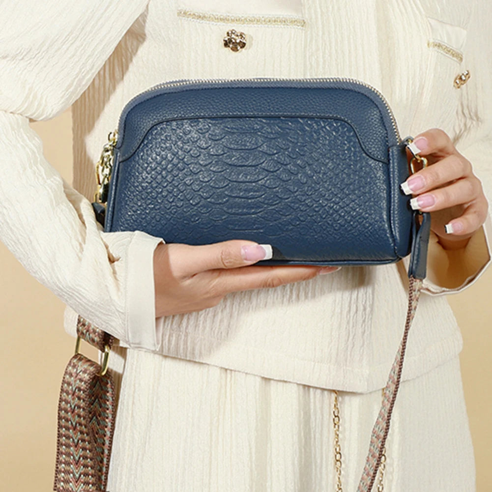 Paola | Reptile Look Leather Bag