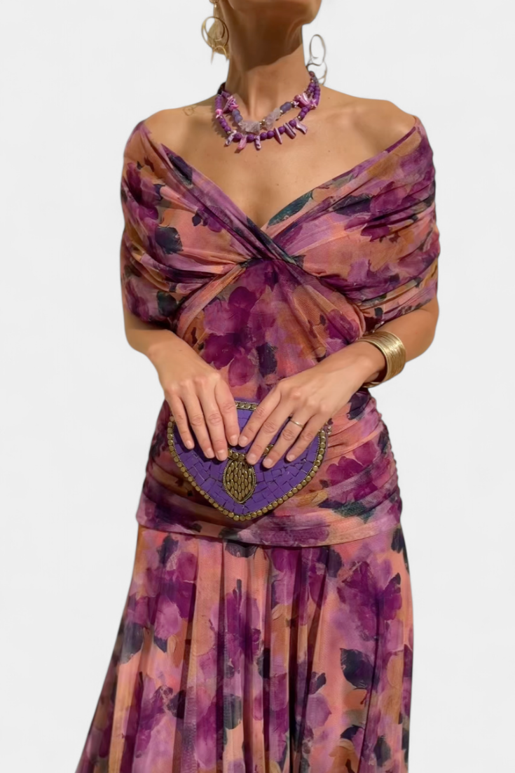 Melissa | V-Neck Long Floral Dress