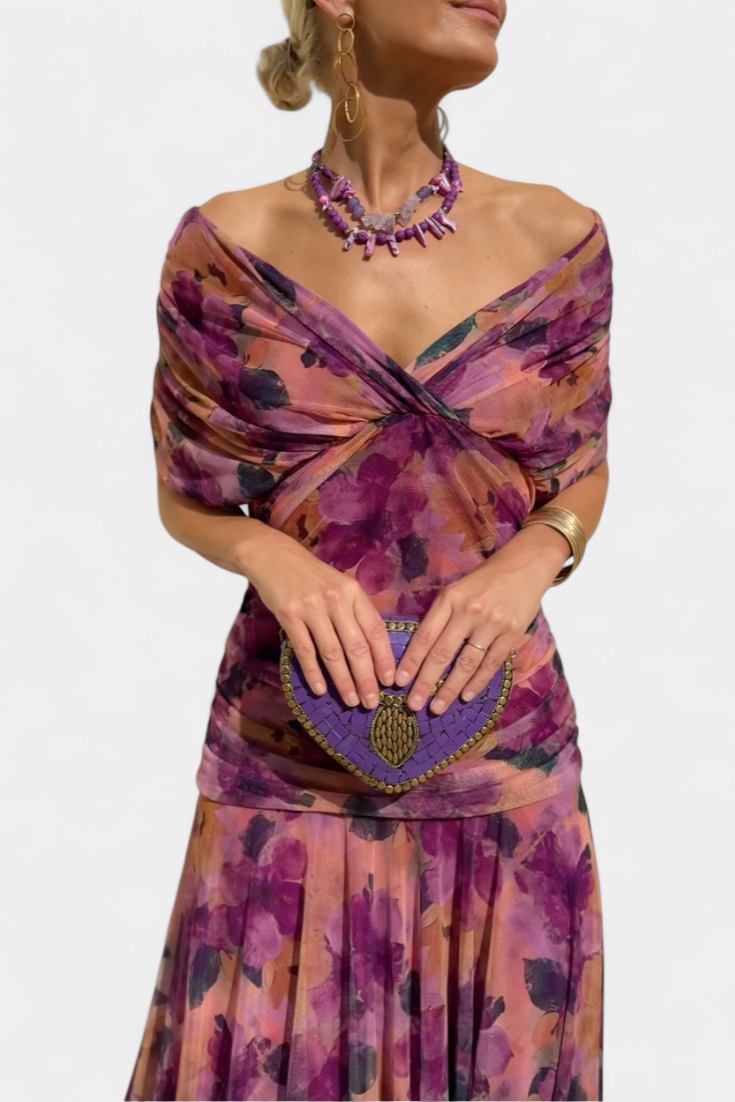 Melissa | V-Neck Long Floral Dress