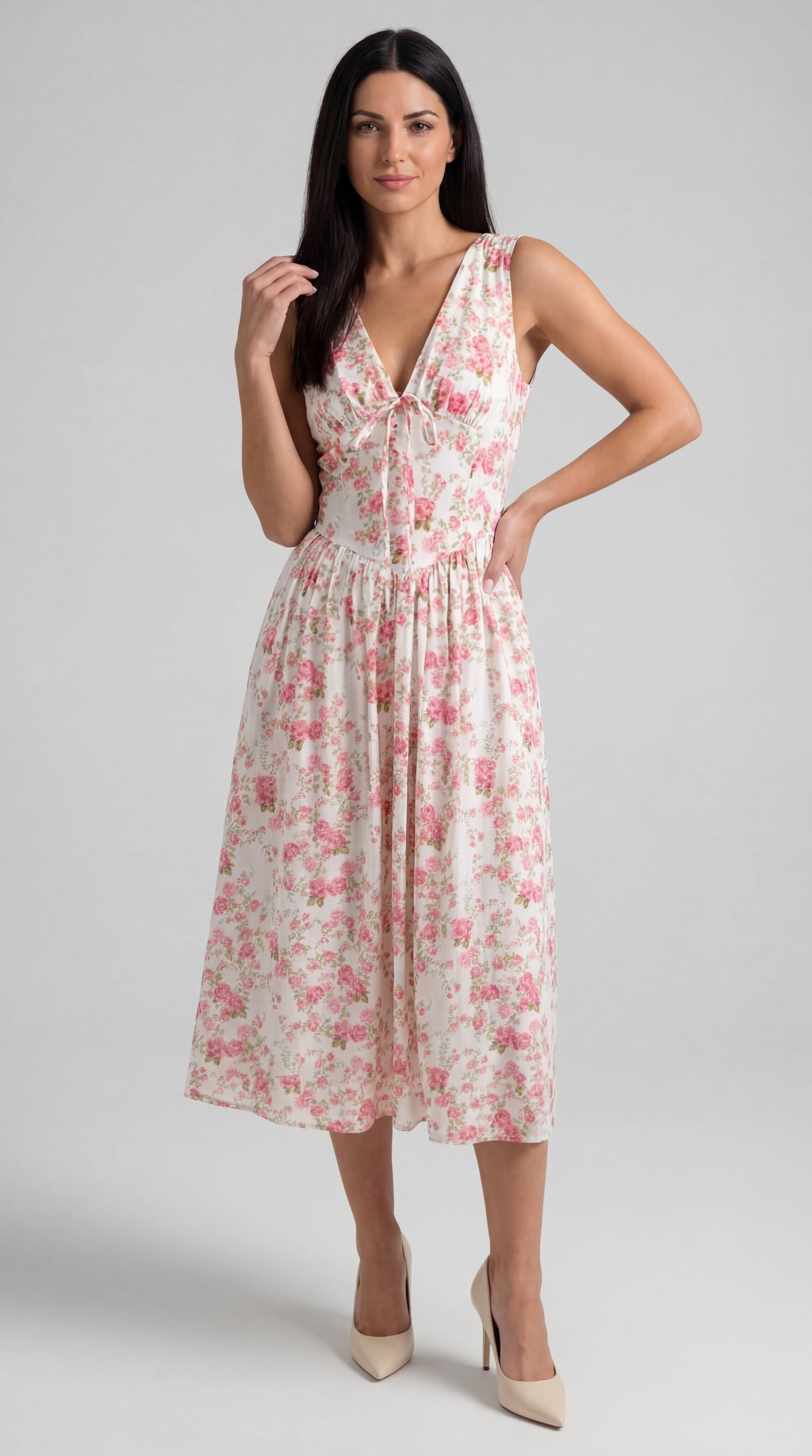 Cassiopeia | Vestido midi con escote en V