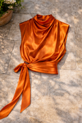 Satin Orange Selene Top
