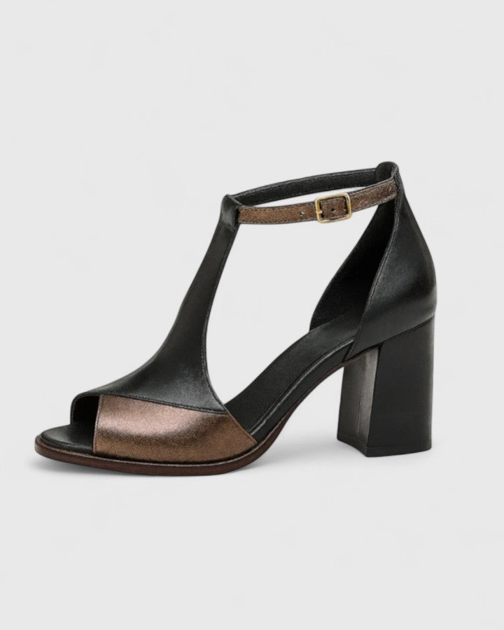 Sara | Open-Toe Ankle Strap Block Heels