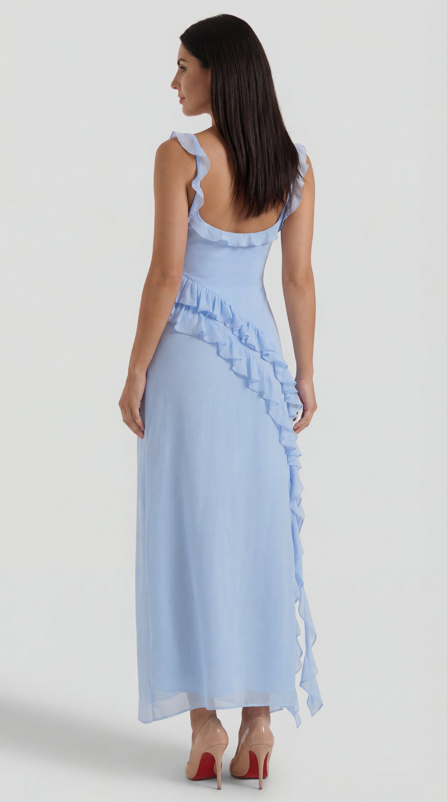 Susan | Vestido largo con volantes
