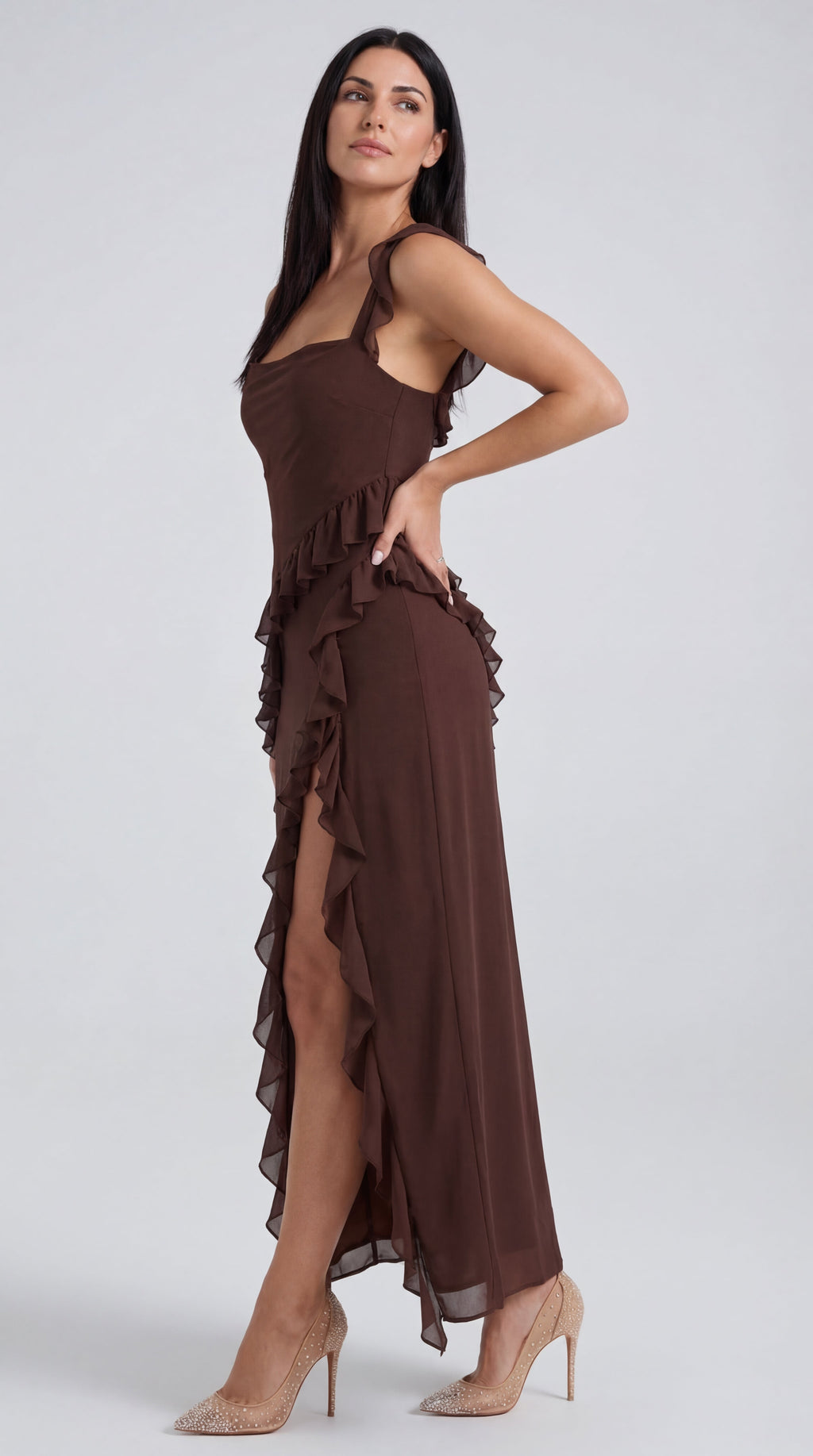 Susan | Long ruffled dress