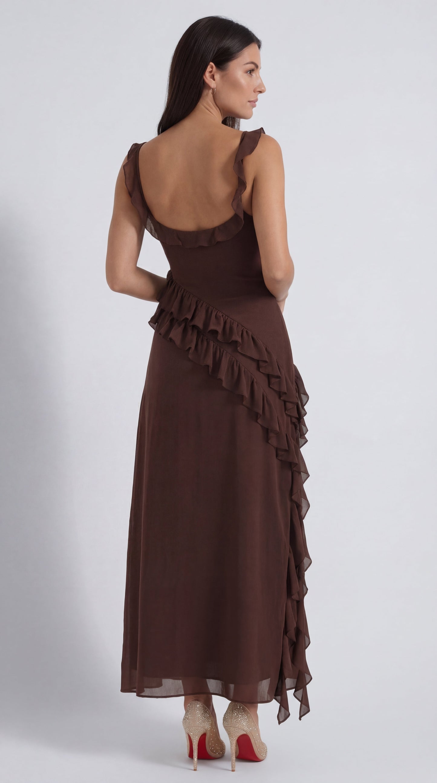 Susan | Vestido largo con volantes
