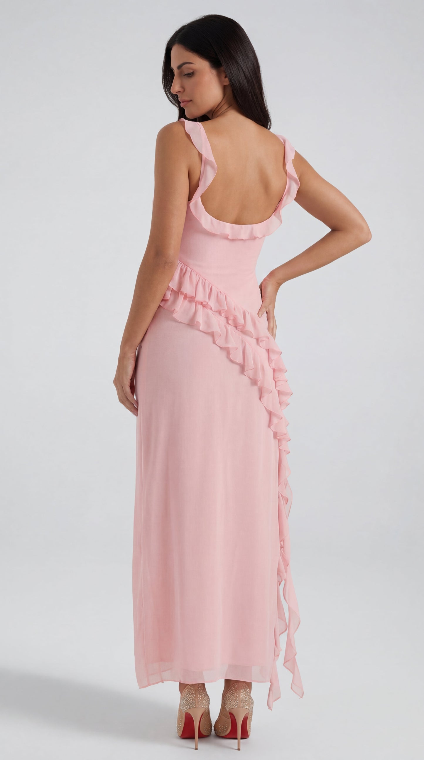 Susan | Vestido largo con volantes