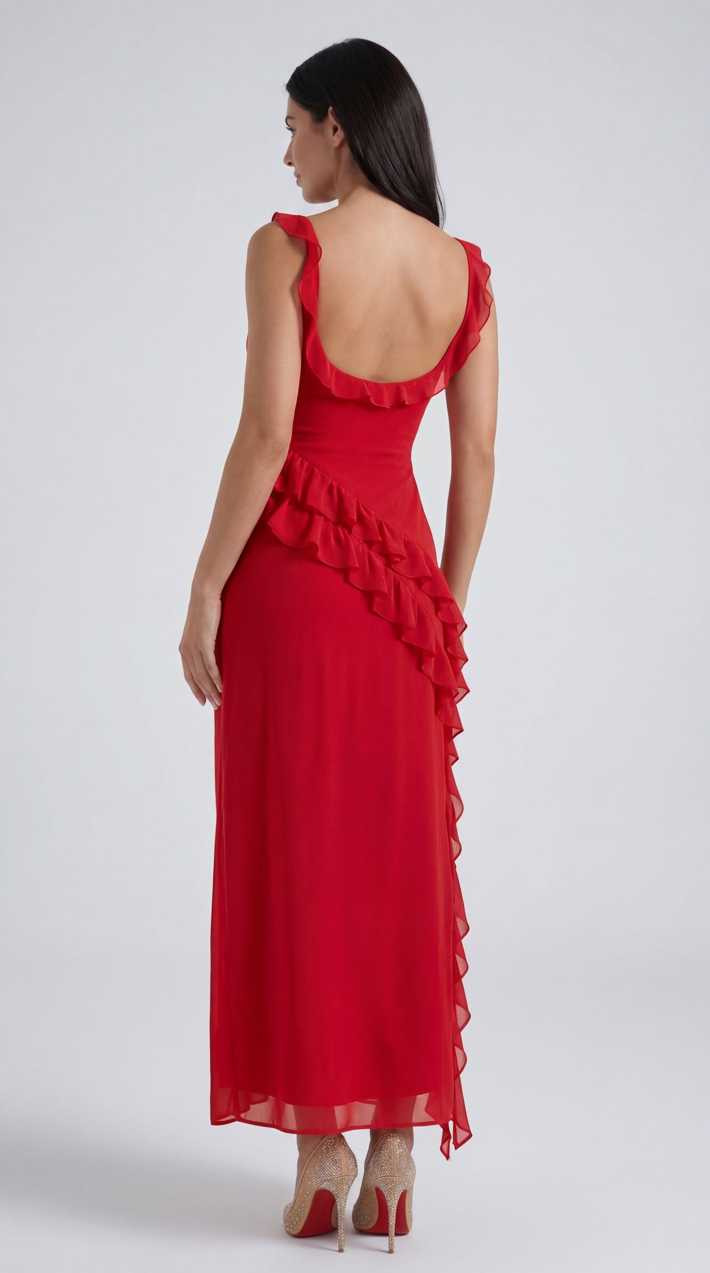 Susan | Vestido largo con volantes