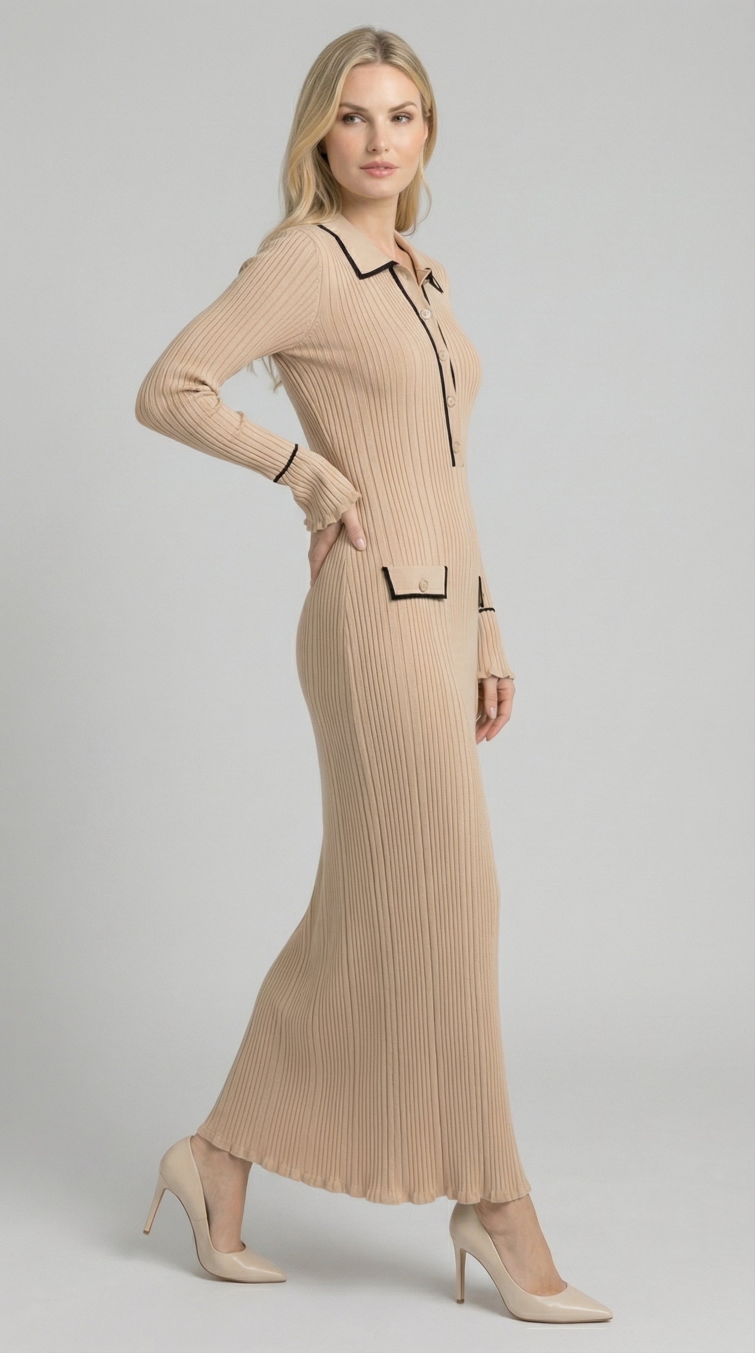 Josephine | Close-fitting knit maxi dress